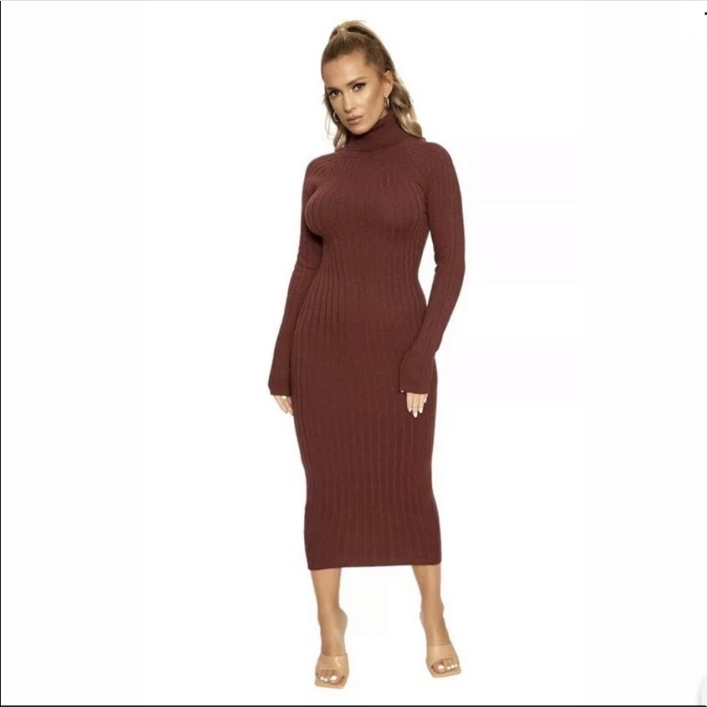 Naked Wardrobe Ribbed Midi Dress